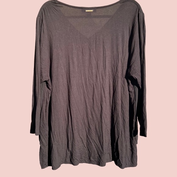 MICHAEL KORS PLUS SIZE LAYERED-LOOK TUNIC TOP IN BLACK - Picture 3 of 5